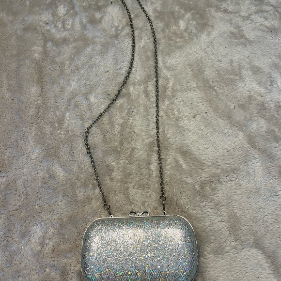 Women’s Sparkly Rhinestone Peep Toe Heels with Claire’s Sparkly Clutch/Purse - Picture 7 of 11